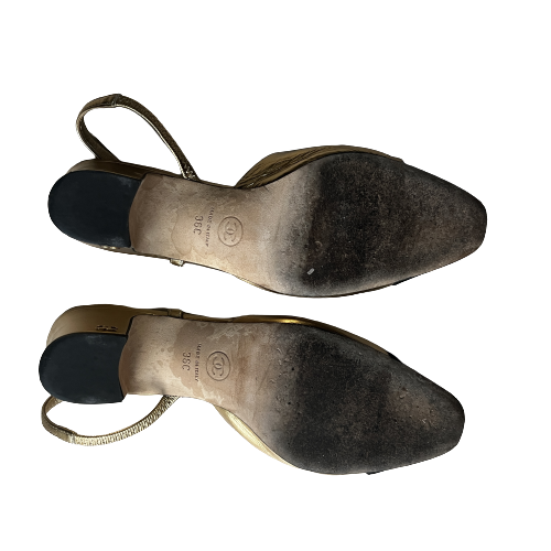 chanel gold slingbacks 36