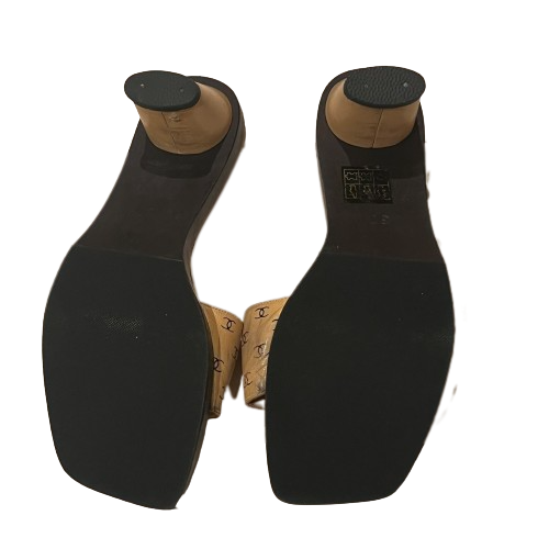 chanel cc logo chunky sandals 37