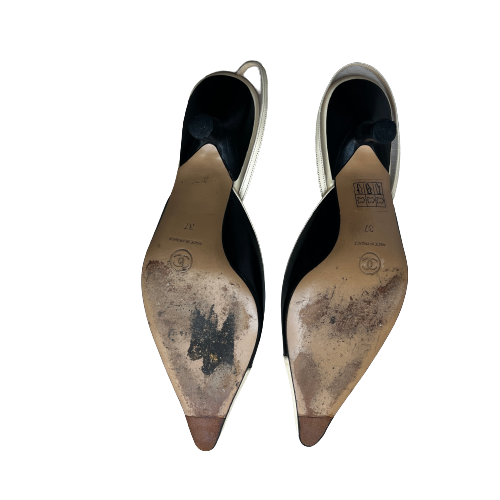 chanel two toned pointed slingback 37