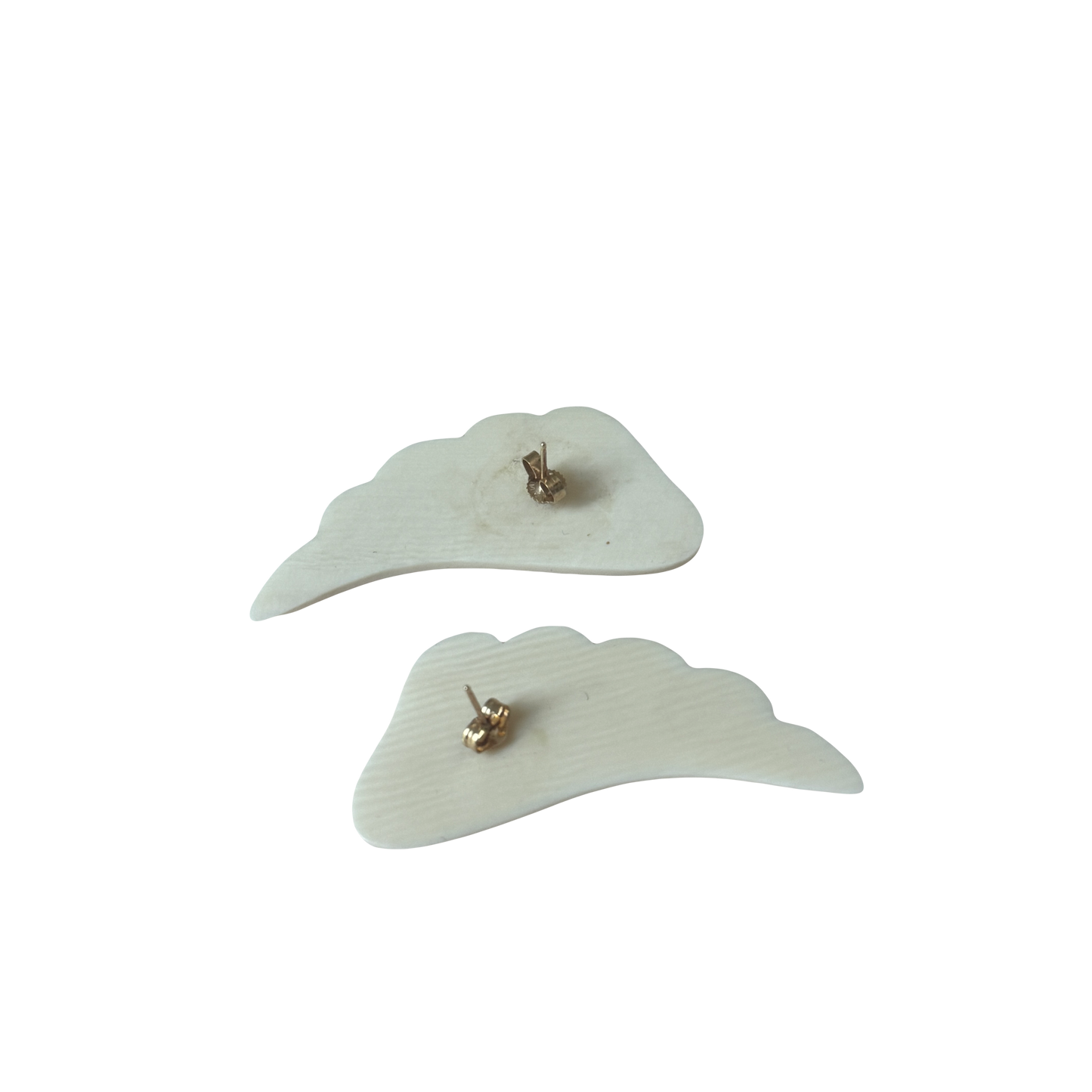 vintage wing bone 14kt earrings