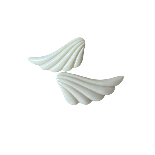 vintage wing bone 14kt earrings