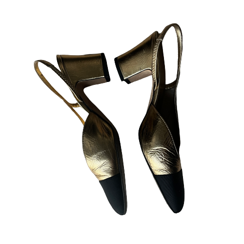 chanel gold slingbacks 36