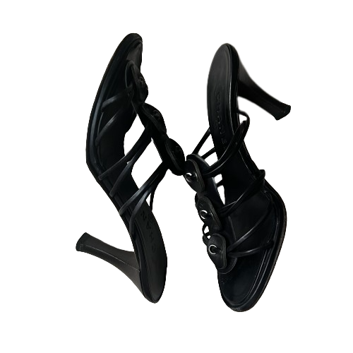 vintage chanel button sandals 37.5