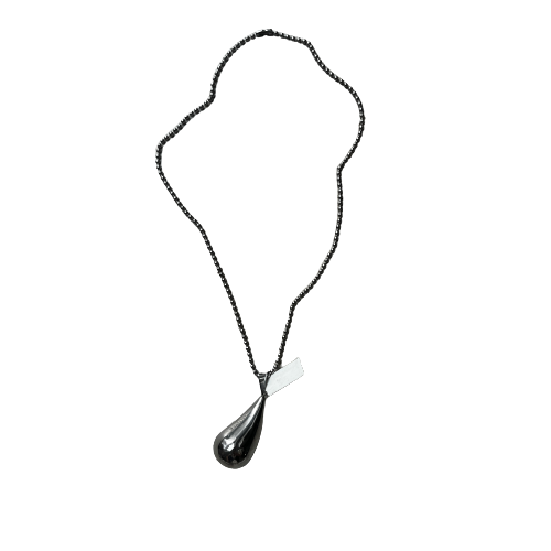 silver teardrop pendant necklace