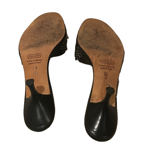 coach floral black sandals 8.5