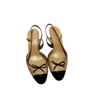 chanel cap toe slingback heels 36.5