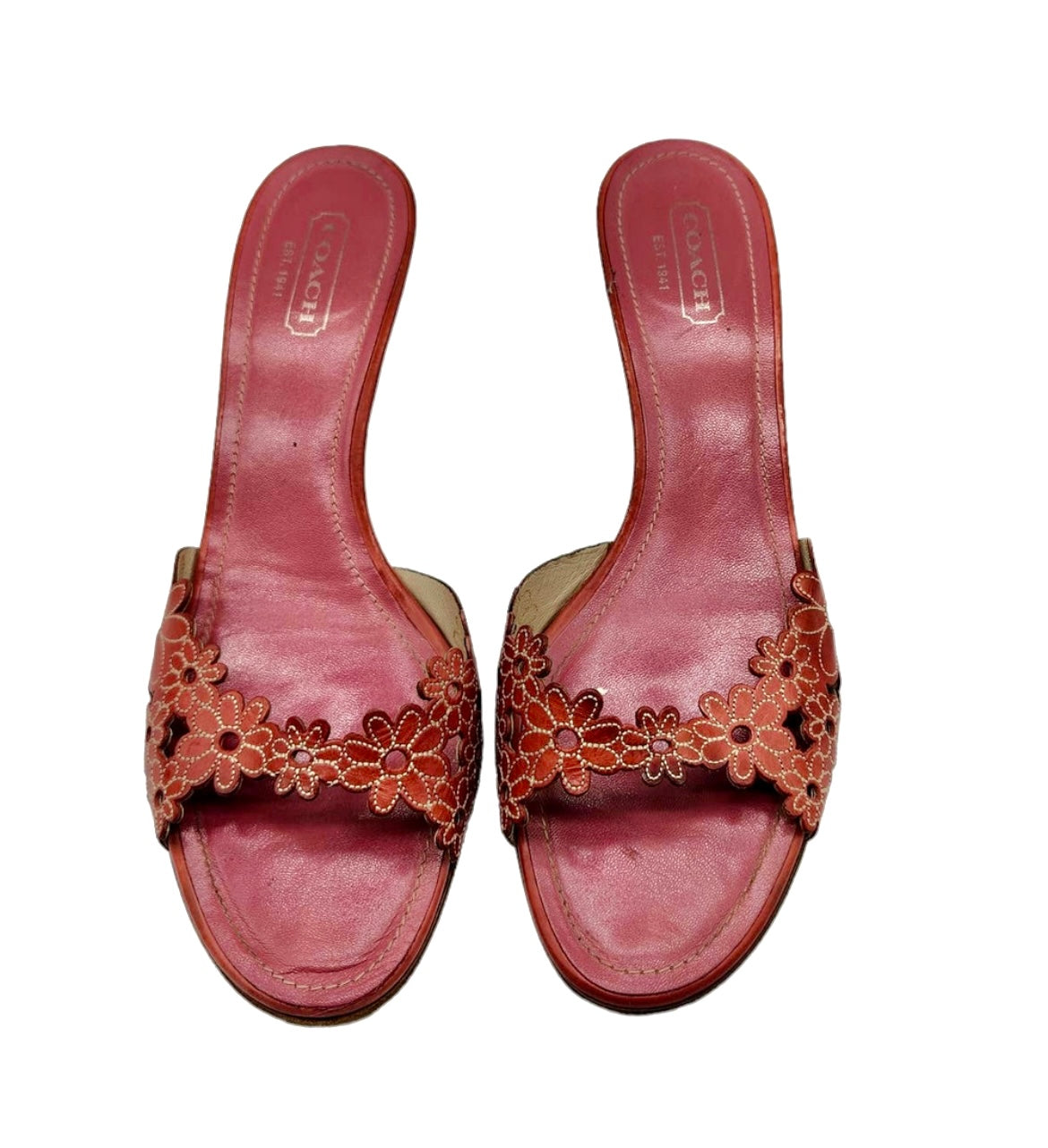 coach magenta flower heels 11