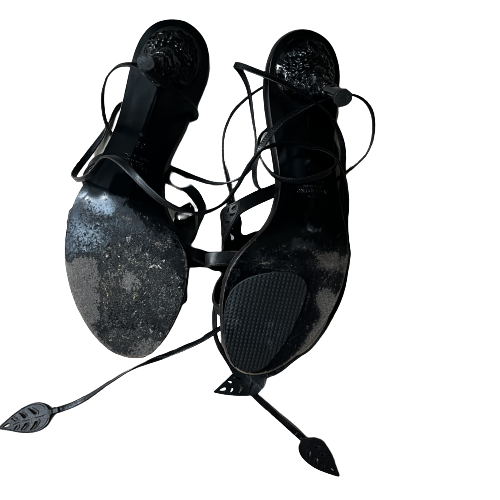 valentino black ivy flower sandals 39