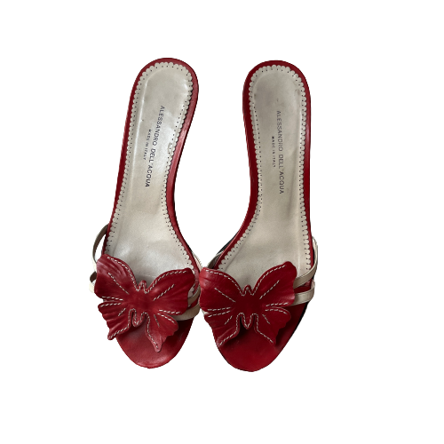 alessandro dell'acqua red butterfly sandals 37