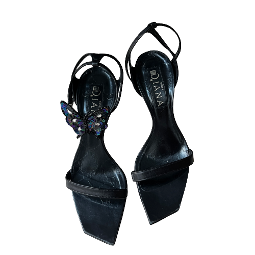 diana black butterfly sandals 6