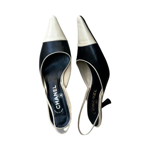 chanel two toned pointed slingback 37