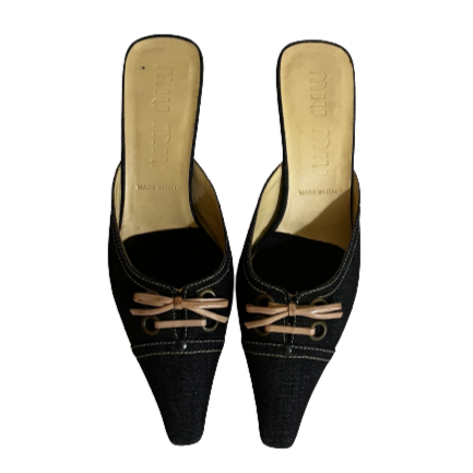 miu miu lace up kitten heel 34.5