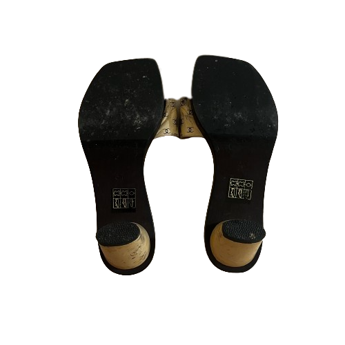 chanel monogram block sandal 37