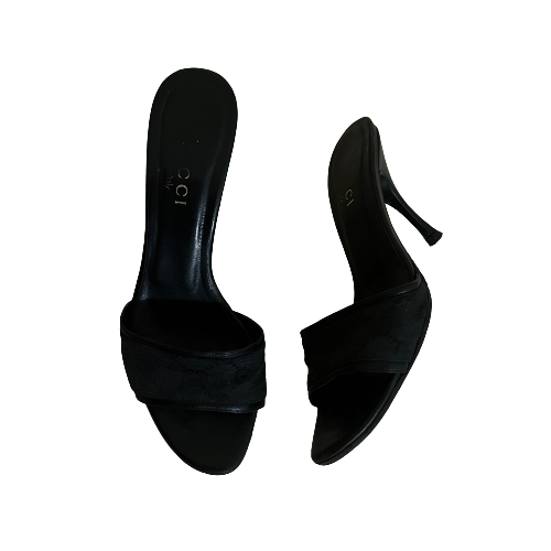 gucci black monogram sandal 36.5