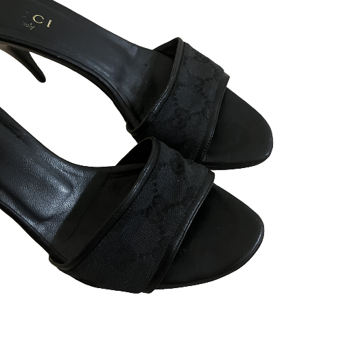 gucci black monogram sandal 36.5