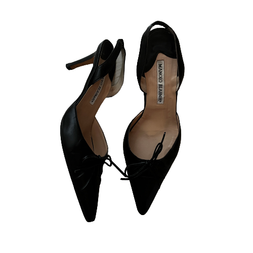 manolo blahnik bowtie slingback 37.5