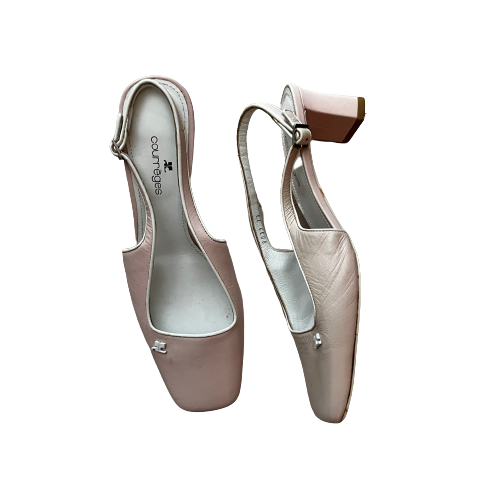 courreges baby pink slingback 37