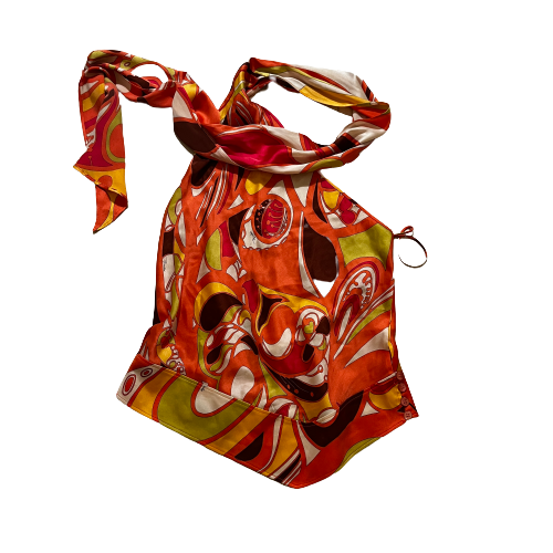 vintage emilio pucci neck tie halter blouse