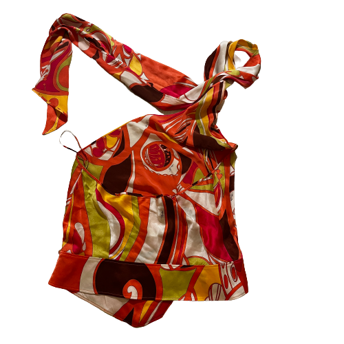 vintage emilio pucci neck tie halter blouse