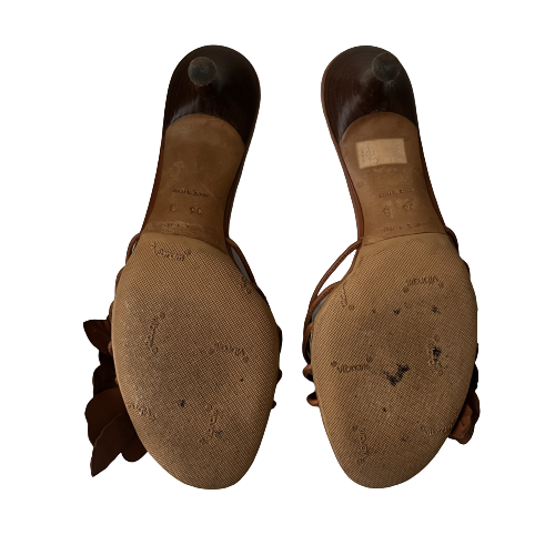 vintage celine flower sandals 36