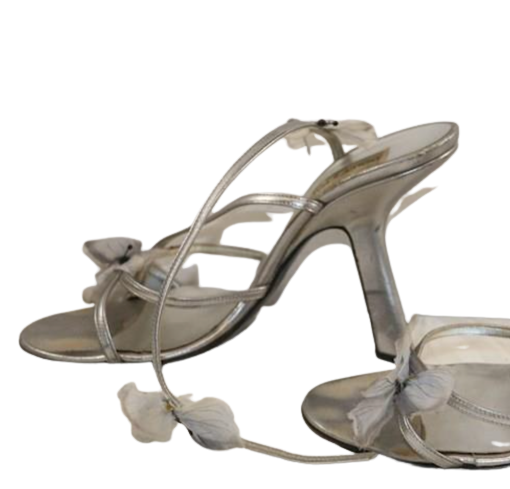 dolce & gabbana silver butterfly heels 40